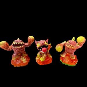 Skylander Eruptor (2x) & Hot Dog Fire Elementals Set Of 3